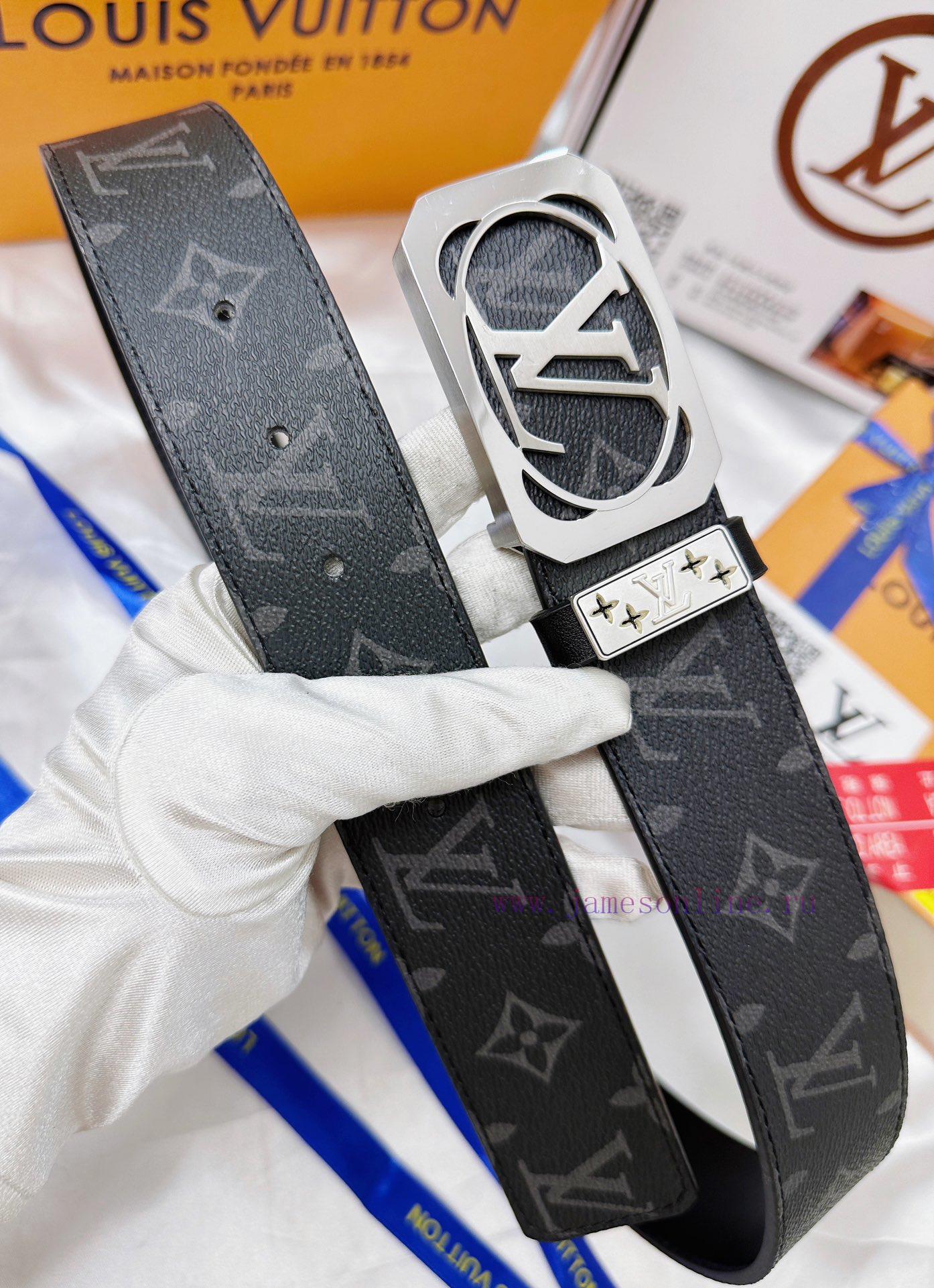 Belt LV Louis Vuitton's top tier replicaThe waistband is made of 100% cowhide, ensuring genu 3s9etrni - Image 5