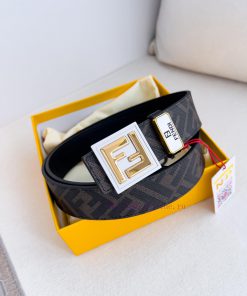 Fendi FENDI ️ Belt and beltBuckle, original classic pure copper boutique letter buckle, phot qmqon499