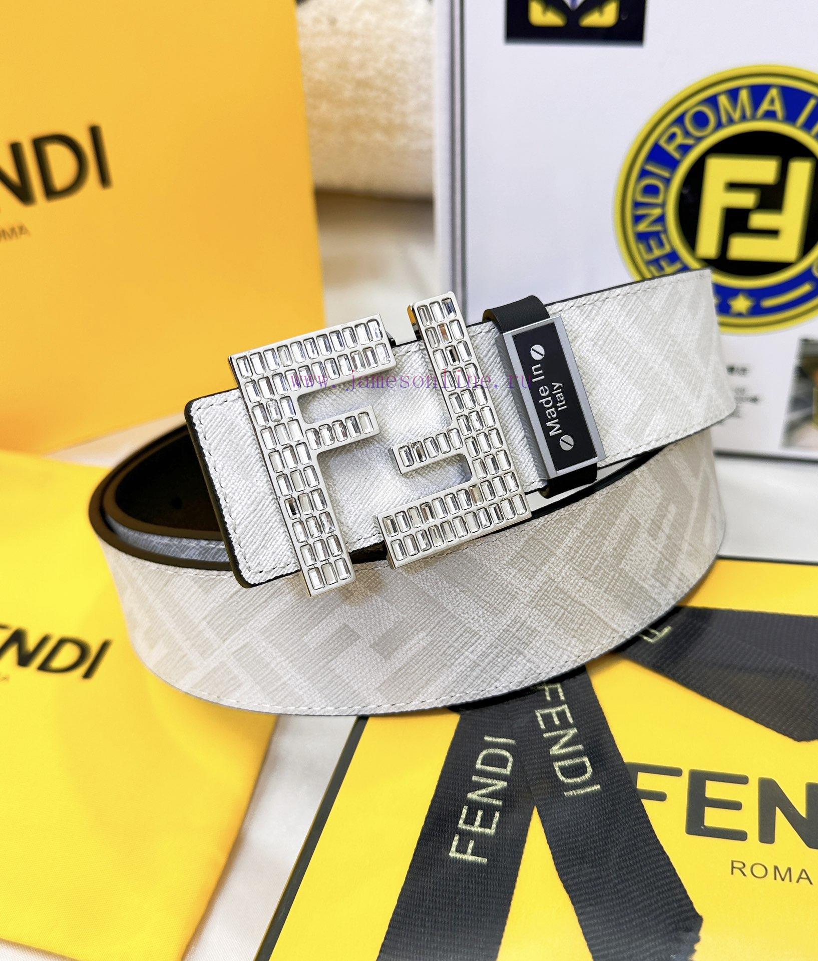 Belt FENDI Fendi ReproductionBelt made of 100% head layer cowhide with crocodile pattern, ev qgh8ymwg - Image 3