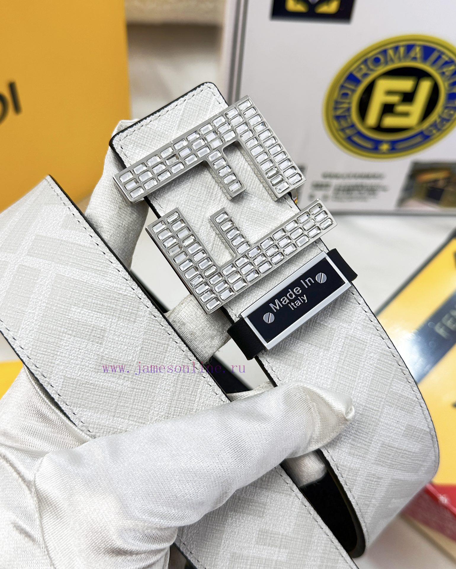 Belt FENDI Fendi ReproductionBelt made of 100% head layer cowhide with crocodile pattern, ev qgh8ymwg - Image 5