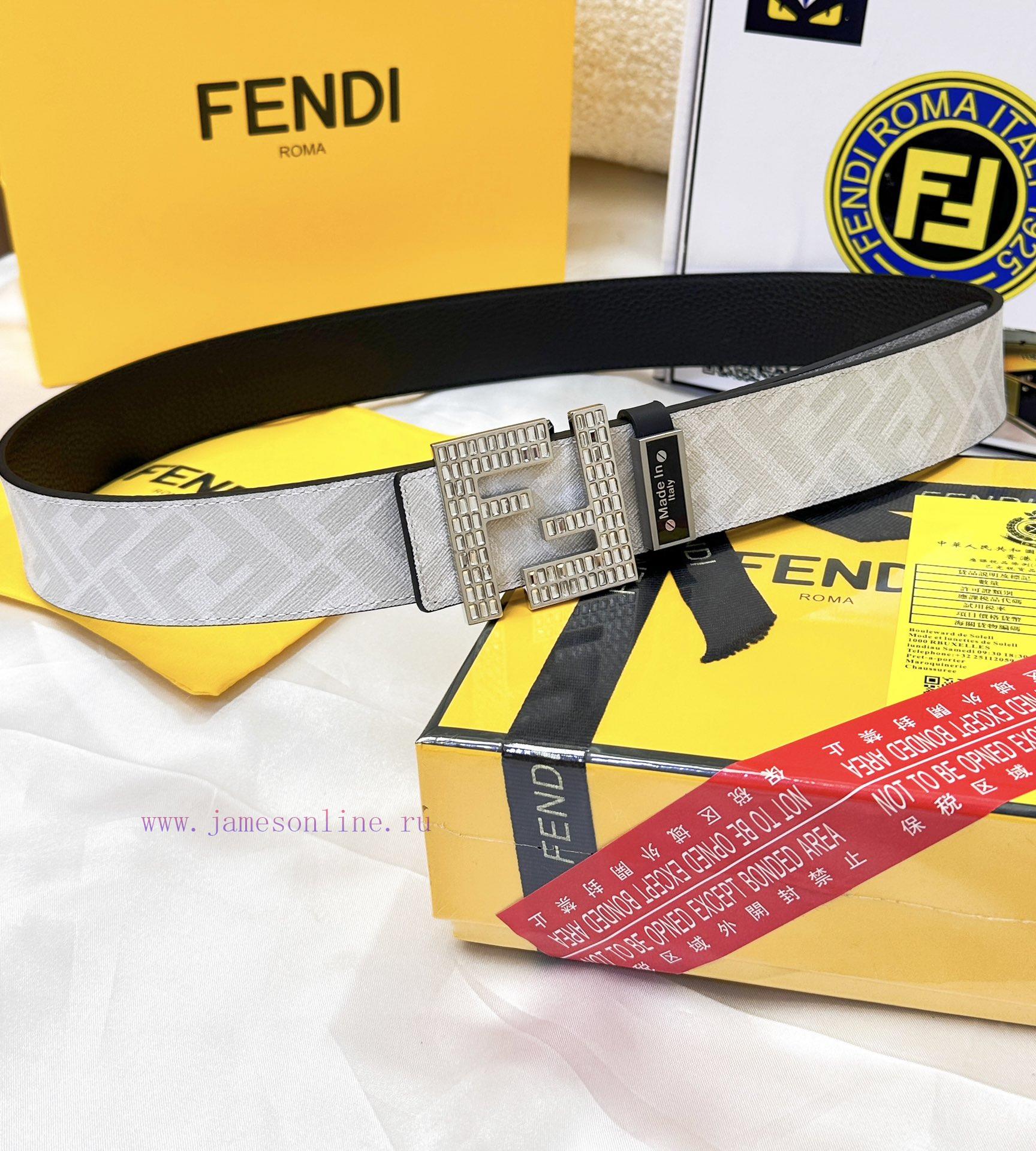 Belt FENDI Fendi ReproductionBelt made of 100% head layer cowhide with crocodile pattern, ev qgh8ymwg - Image 7