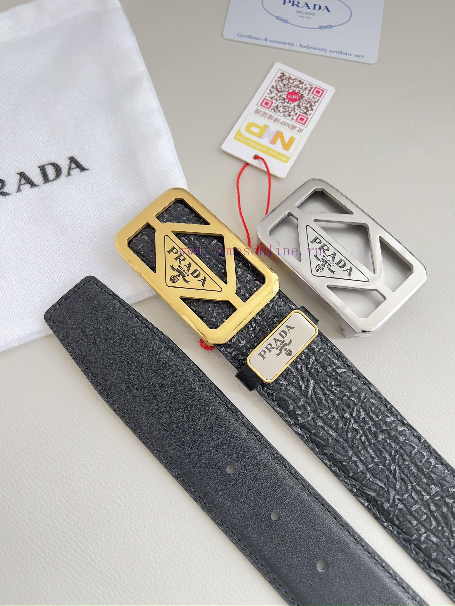 Prada PRADA ️ Belt and beltBuckle, classic pure steel material buckle, top layer cowhide, ph qxdzbnj9 - Image 10