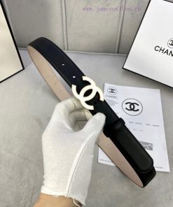 Width 3.0cm Chanel Women's Classic Belt and Strap New Smooth Inner Lining Matte Cowhide Silv qq941t1i