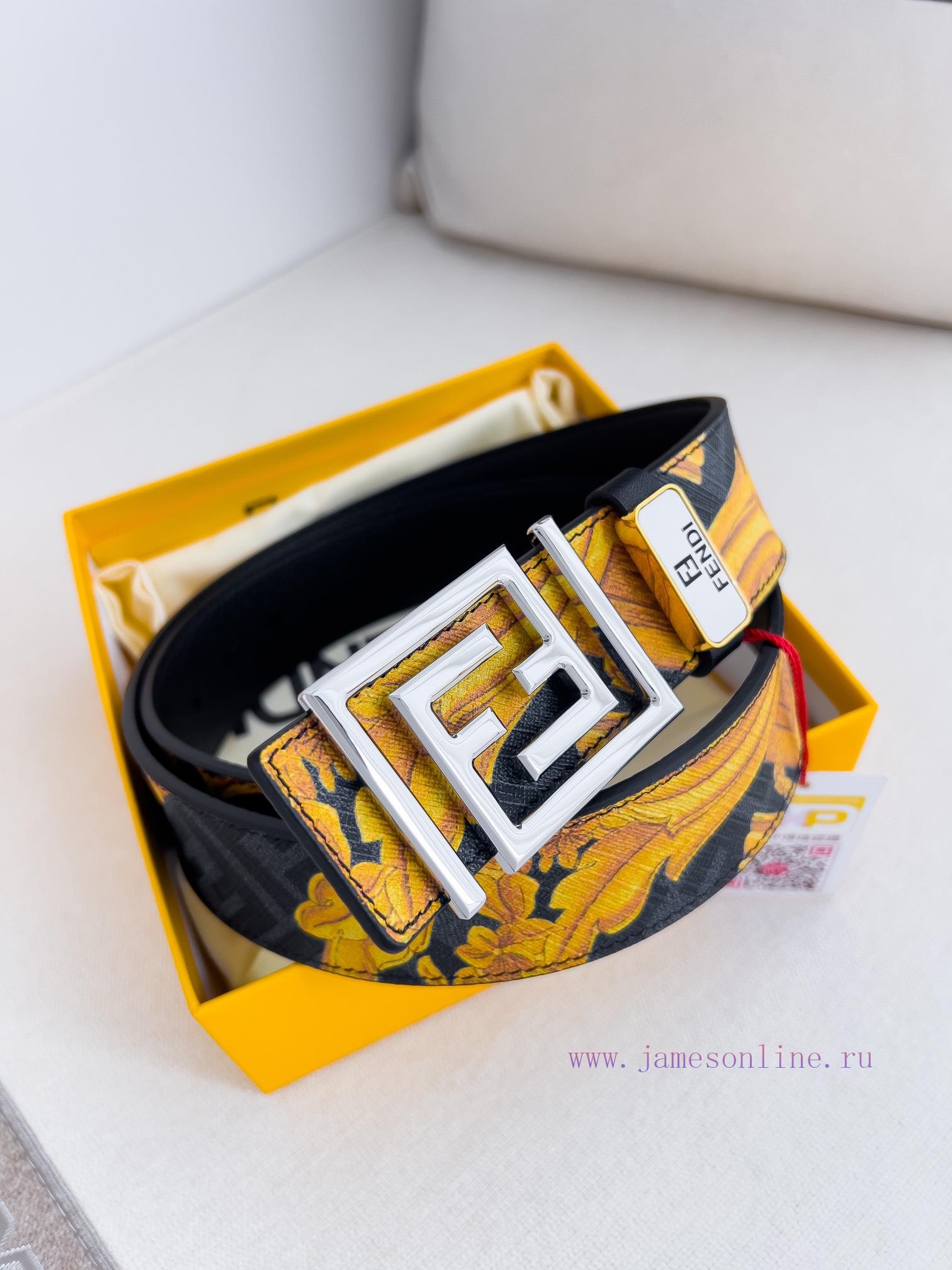 Fendi FENDI ️ Belt and beltBuckle, original classic pure copper boutique letter buckle, phot jea1ib8l - Image 2
