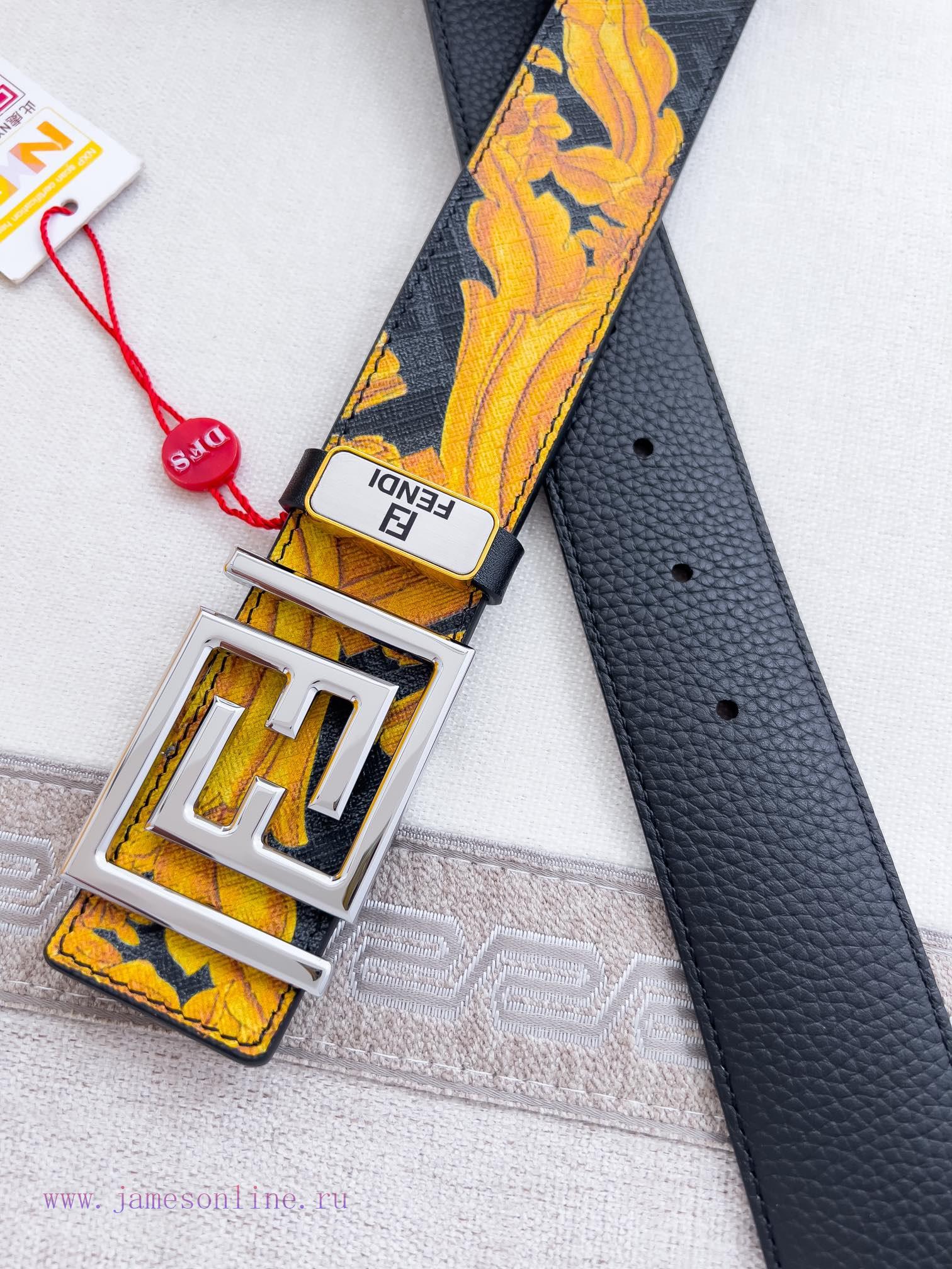 Fendi FENDI ️ Belt and beltBuckle, original classic pure copper boutique letter buckle, phot jea1ib8l - Image 7