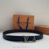The 3.0-wide Pretty LV double-sided belt features a dazzling metal carved LV Initiales buckl zotbd8qj