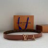 The 3.0-wide Pretty LV double-sided belt features a dazzling metal carved LV Initiales buckl j4m2pvw8