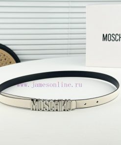 Moschino versatile letter buckle, double-sided head layer plain weave waist belt with a widt nbhudzbp