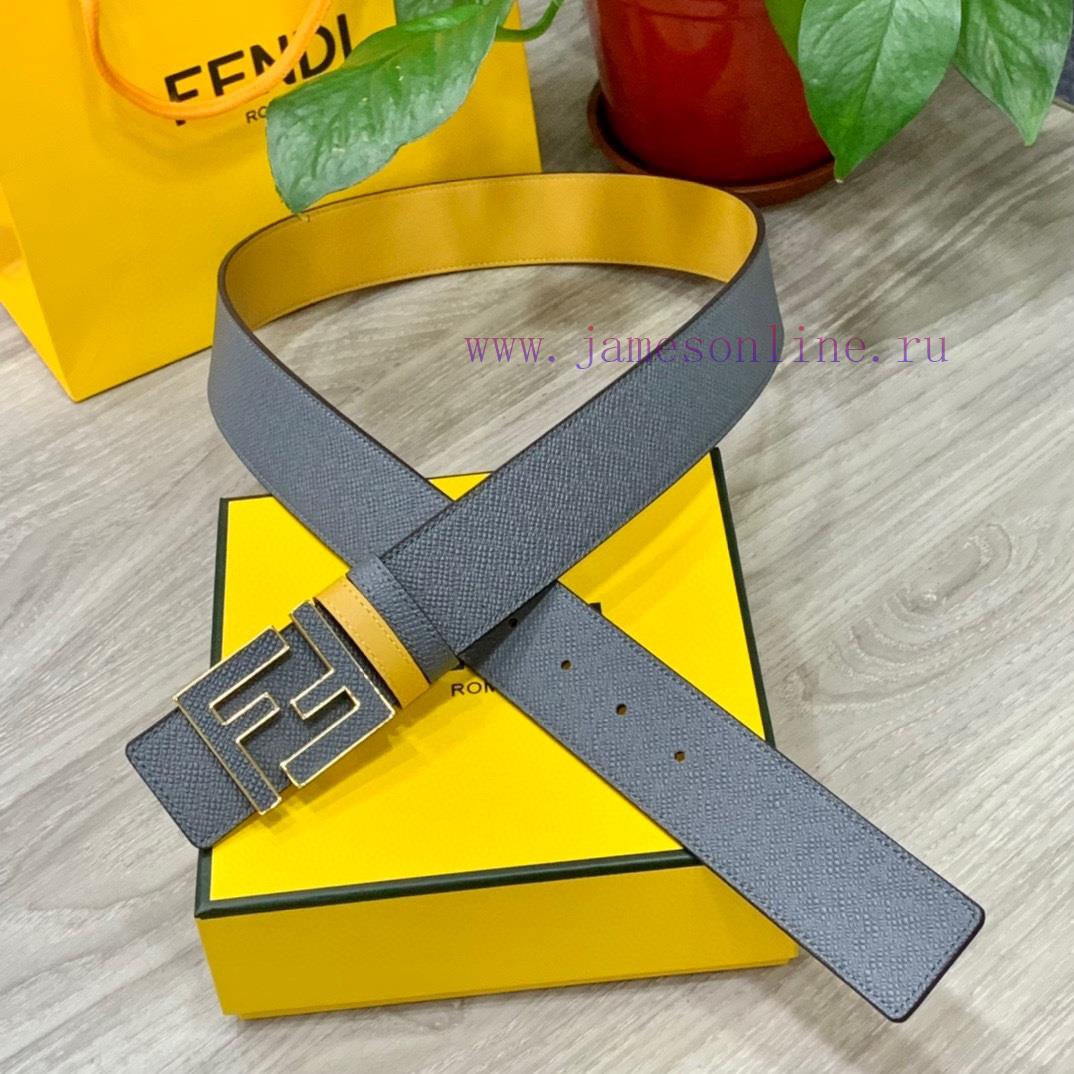 ️FENDL 40MM wide double-sided original calf leather with a single ruthenium palladium plated yb2by9zf