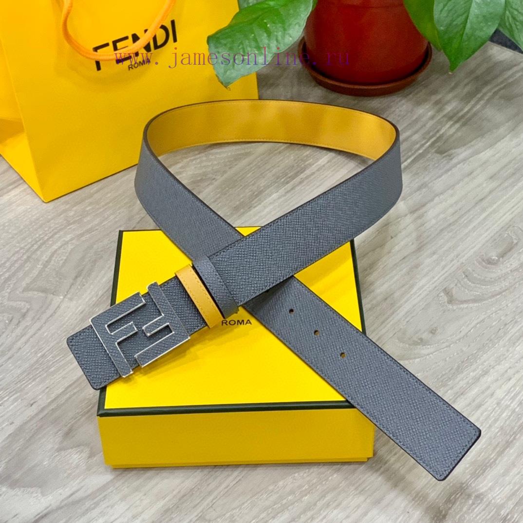️FENDL 40MM wide double-sided original calf leather with a single ruthenium palladium plated tffz1ind - Image 2