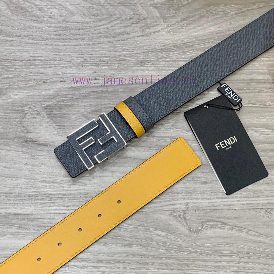 ️FENDL 40MM wide double-sided original calf leather with a single ruthenium palladium plated tffz1ind - Image 4