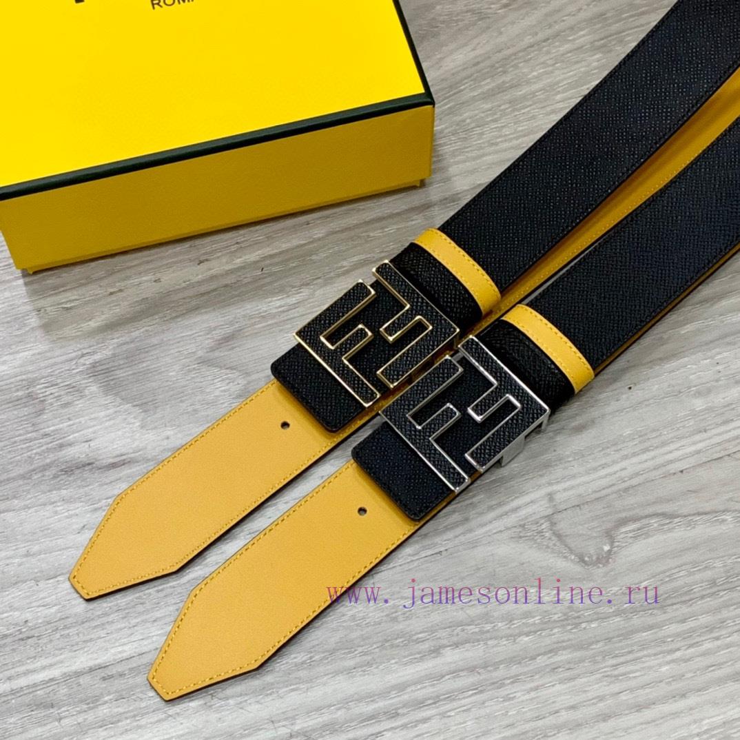 ️FENDL 40MM wide double-sided original calf leather with a single ruthenium palladium plated l9u83h9k - Image 10