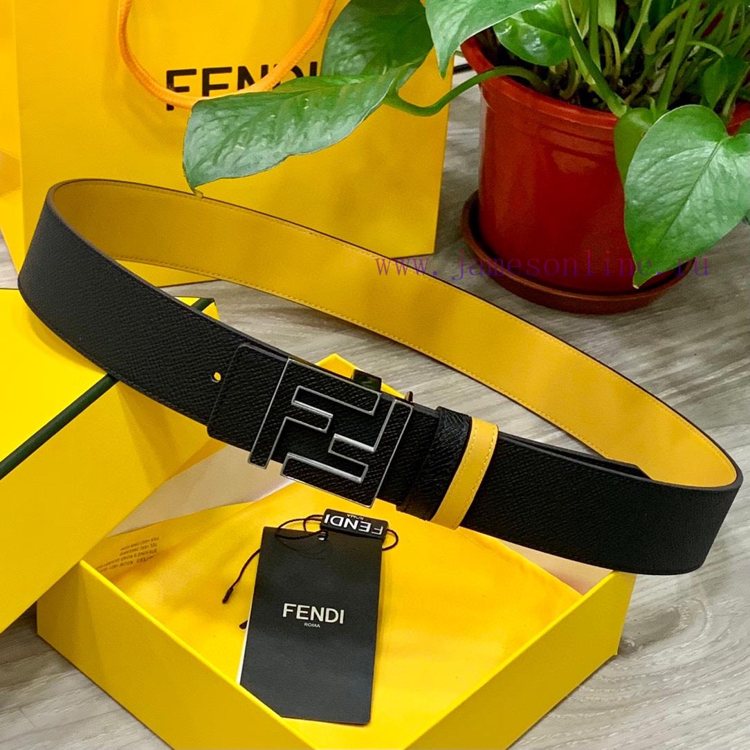 ️FENDL 40MM wide double-sided original calf leather with a single ruthenium palladium plated dv1gdg41 - Image 7