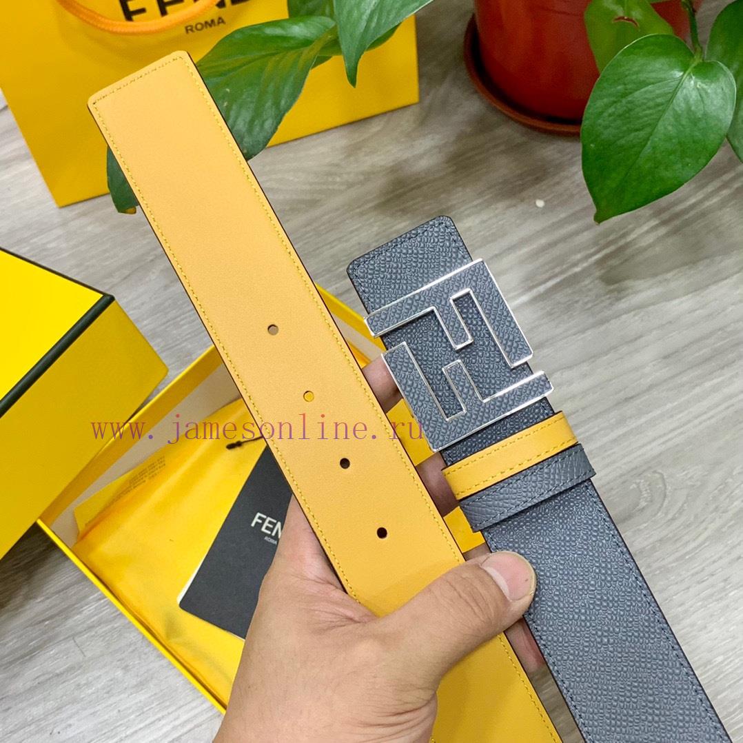 ️FENDL 40MM wide double-sided original calf leather with a single ruthenium palladium plated tffz1ind - Image 9