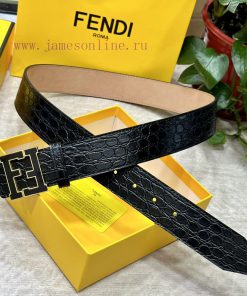FENDL 40MM wide double-sided original calf leather with a single ruthenium palladium plated rlqy0vza