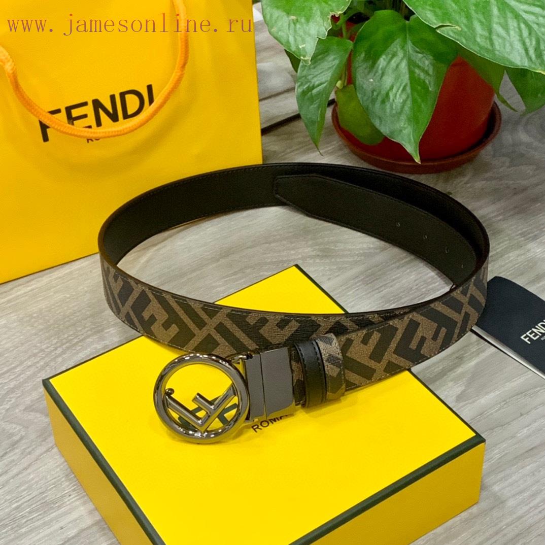 FENDI/Fendi wide 35mm imported double-sided cowhide with original pure copper tail clip, pro 8dutkf5s