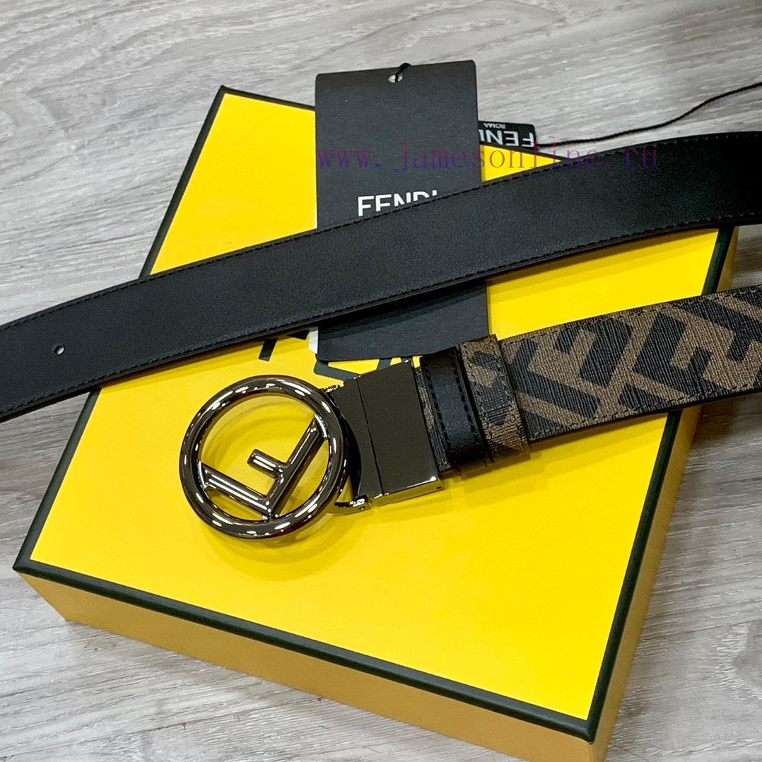FENDI/Fendi wide 35mm imported double-sided cowhide with original pure copper tail clip, pro 8dutkf5s - Image 3