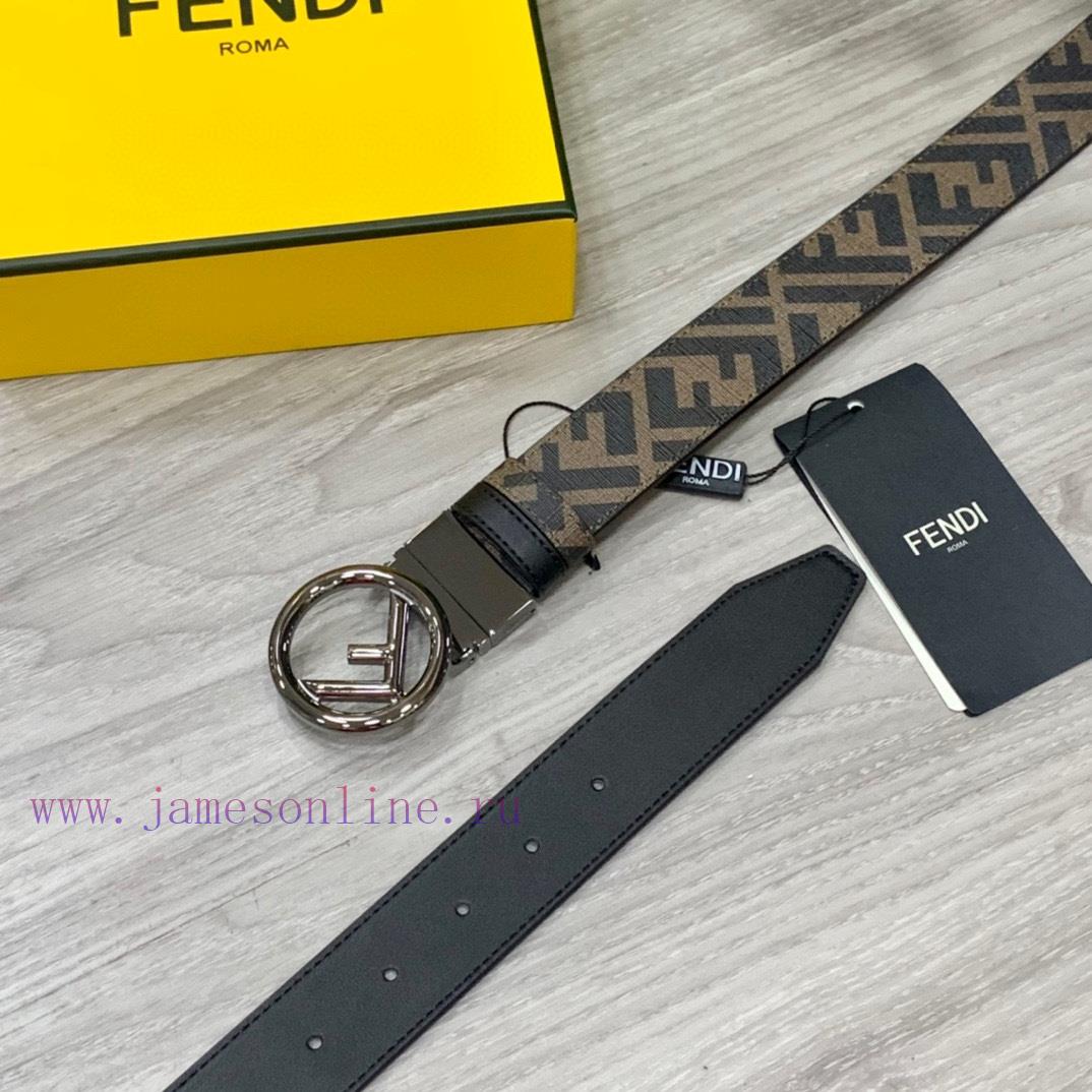 FENDI/Fendi wide 35mm imported double-sided cowhide with original pure copper tail clip, pro 8dutkf5s - Image 4