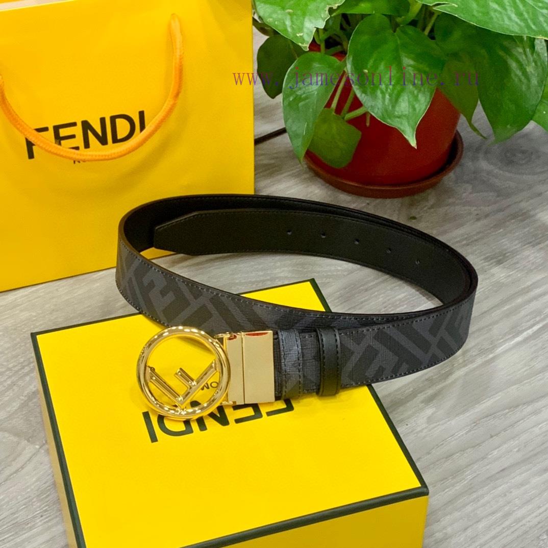 FENDI/Fendi wide 35mm imported double-sided cowhide with original pure copper tail clip, pro ifchjs8r - Image 2