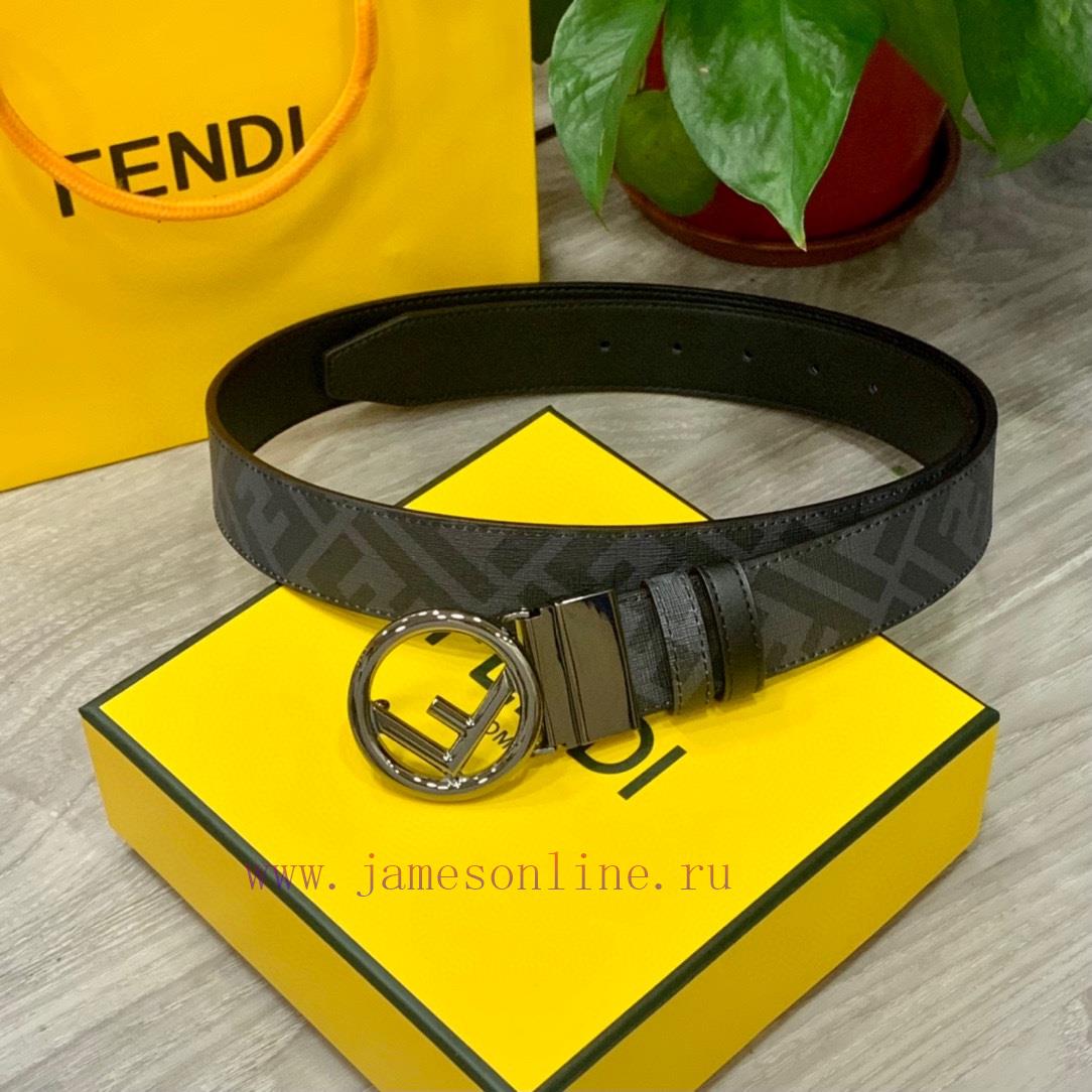 FENDI/Fendi wide 35mm imported double-sided cowhide with original pure copper tail clip, pro 0pp2rbkk