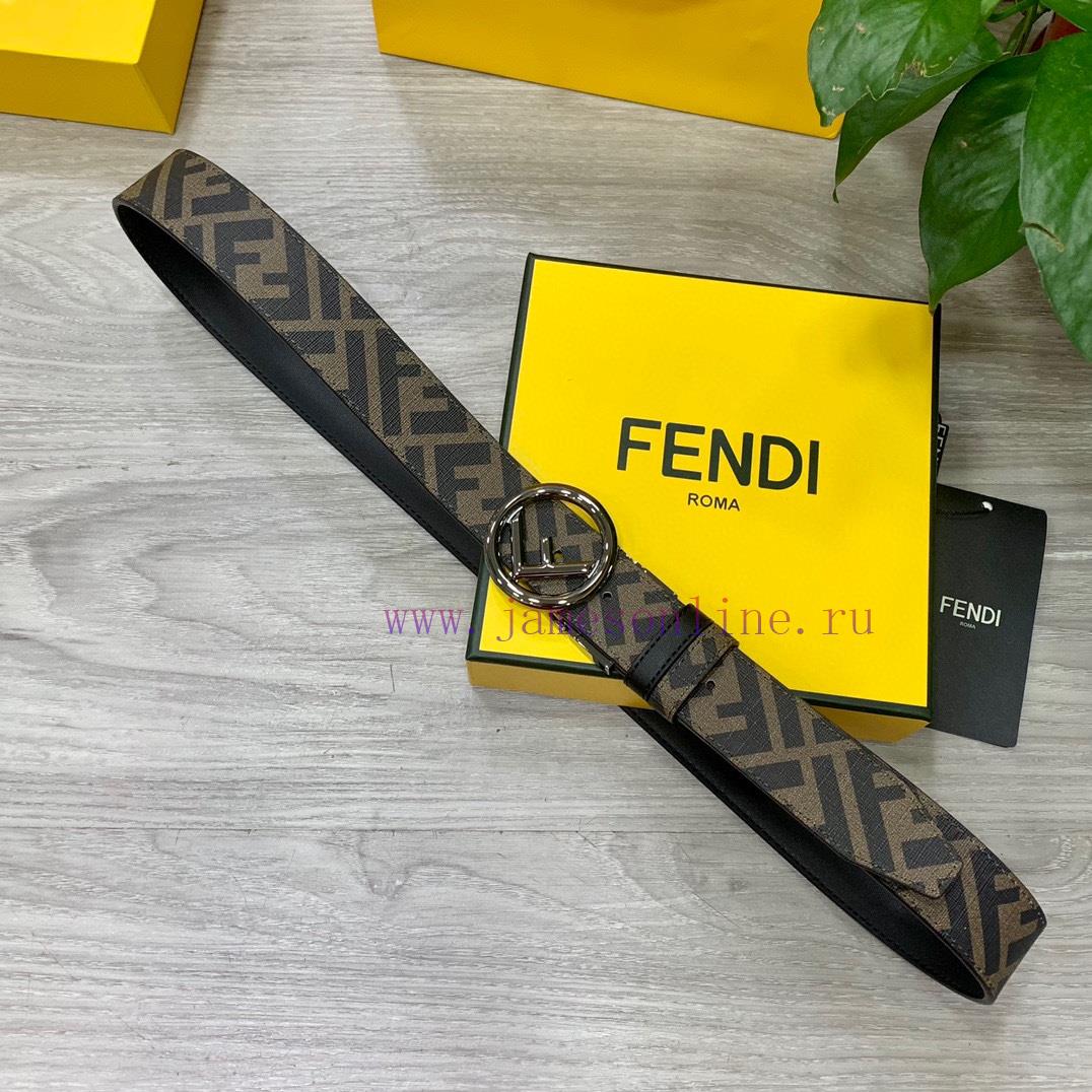 FENDI/Fendi wide 35mm imported double-sided cowhide with original pure copper tail clip, pro 8dutkf5s - Image 7