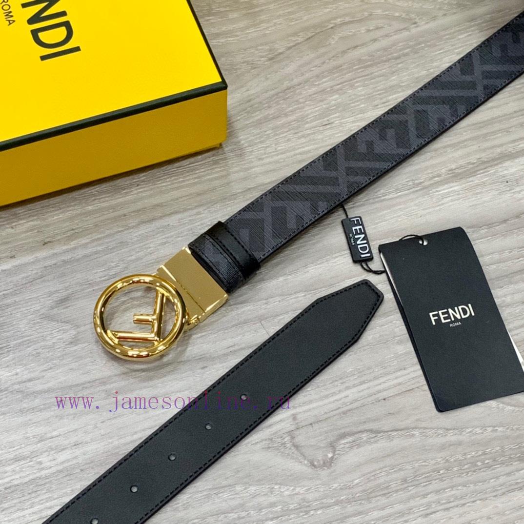 FENDI/Fendi wide 35mm imported double-sided cowhide with original pure copper tail clip, pro ifchjs8r - Image 4