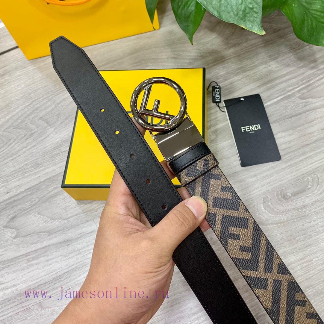 FENDI/Fendi wide 35mm imported double-sided cowhide with original pure copper tail clip, pro 8dutkf5s - Image 9