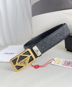 Prada PRADA ️ Belt and beltBuckle, classic pure steel material buckle, top layer cowhide, ph l2i0wdlu