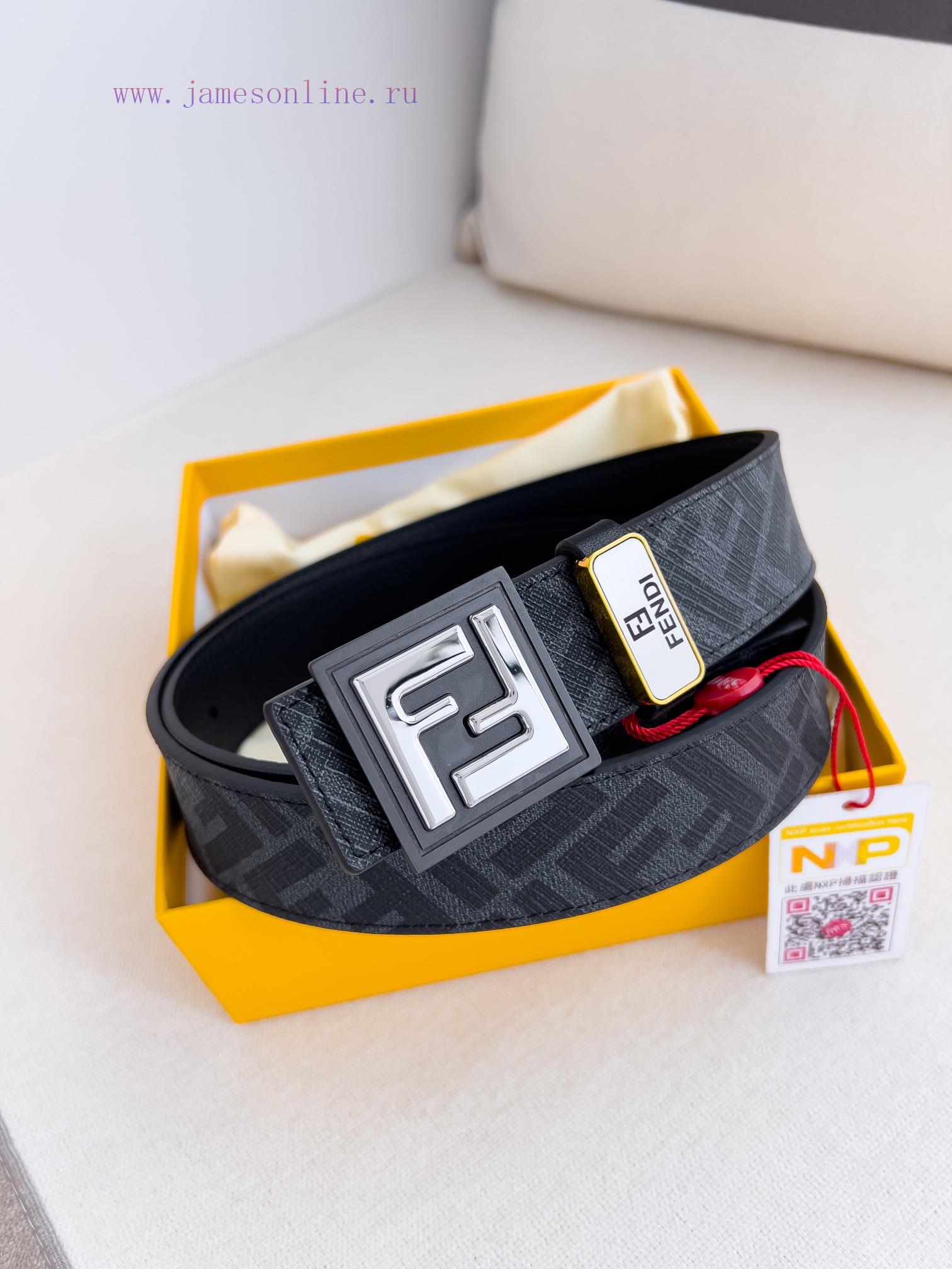 Fendi FENDI ️ Belt and beltBuckle, original classic pure copper boutique letter buckle, phot ffxwtih7 - Image 2