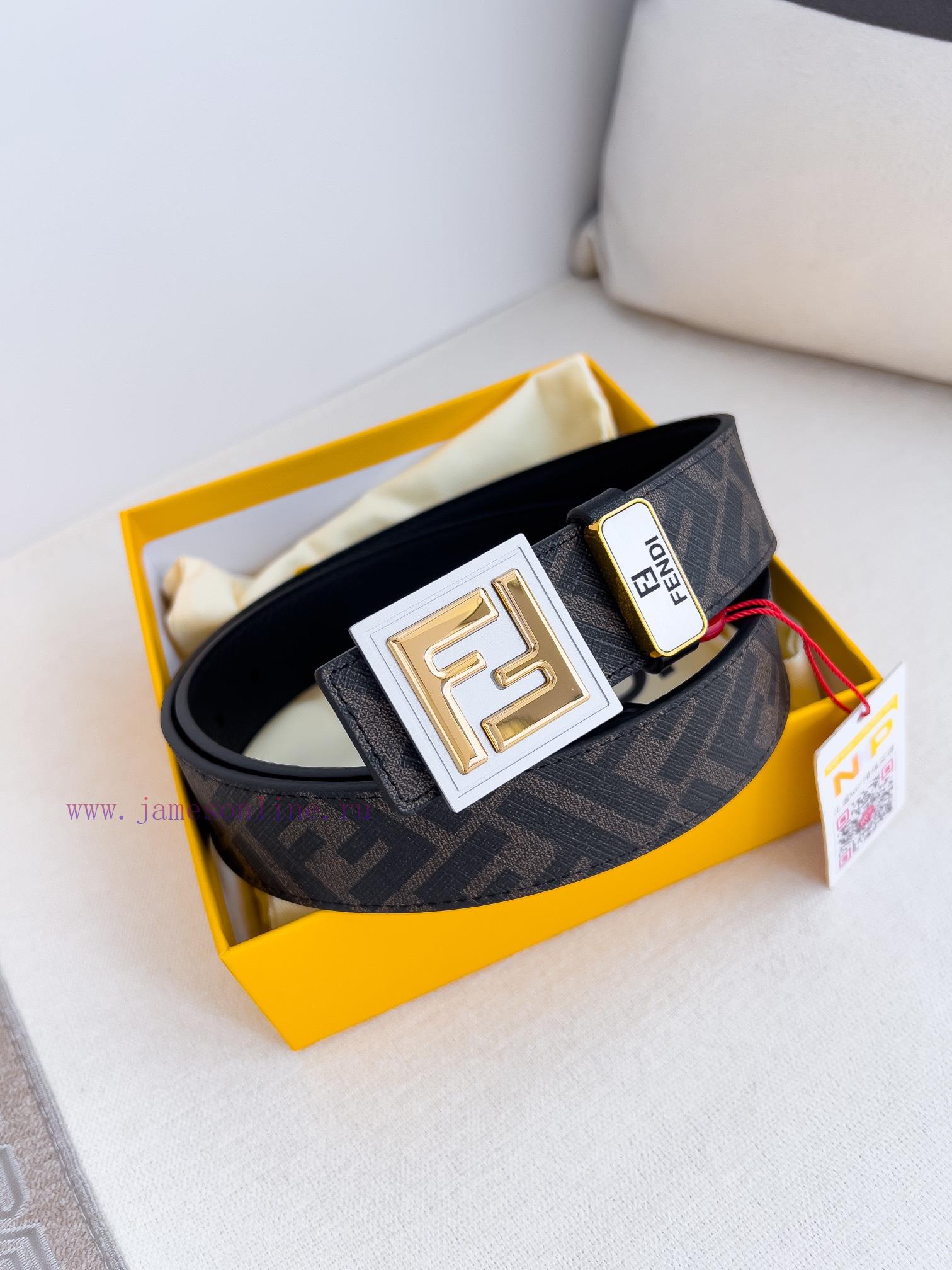 Fendi FENDI ️ Belt and beltBuckle, original classic pure copper boutique letter buckle, phot ffxwtih7 - Image 3