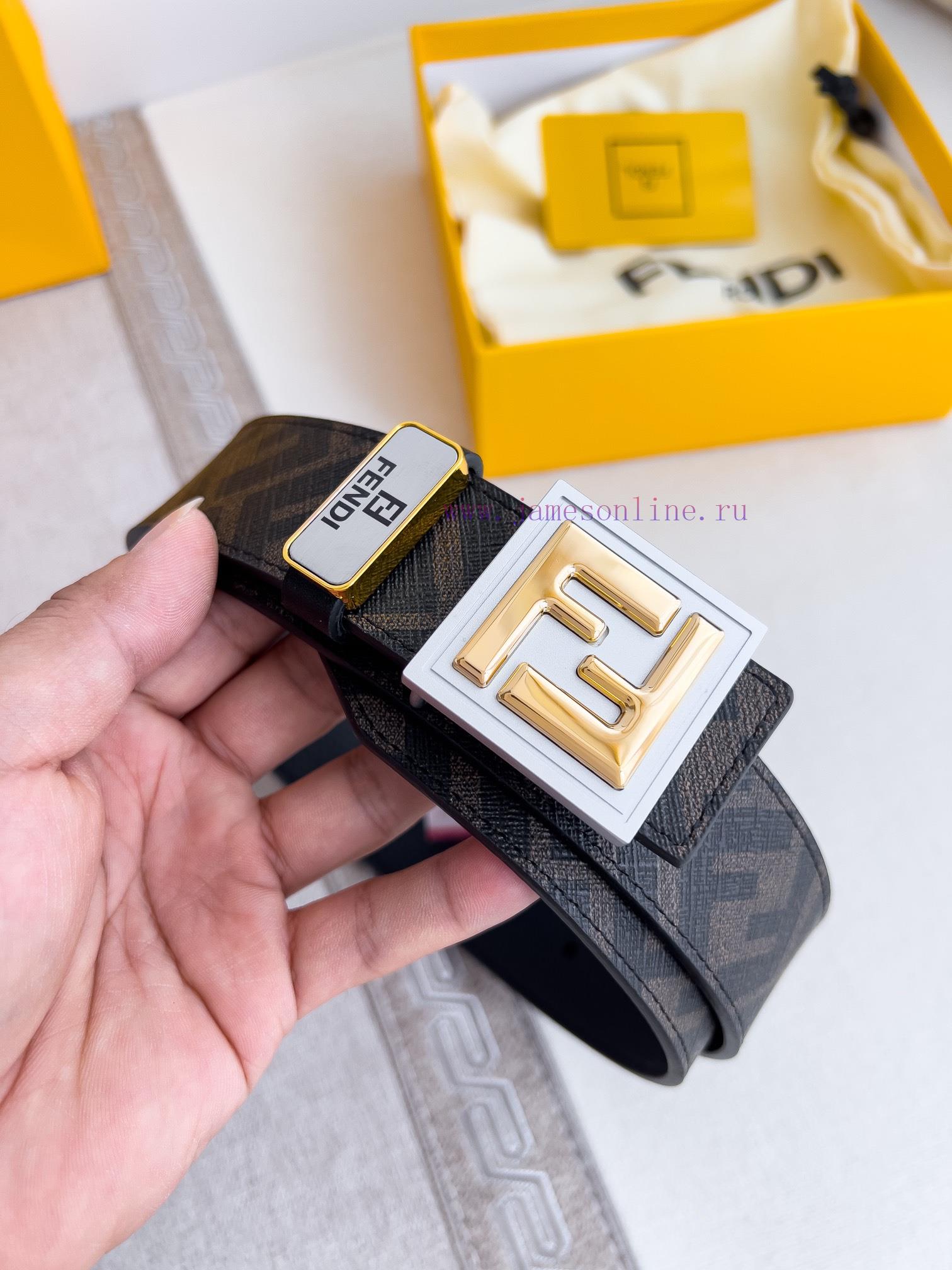Fendi FENDI ️ Belt and beltBuckle, original classic pure copper boutique letter buckle, phot ffxwtih7 - Image 4