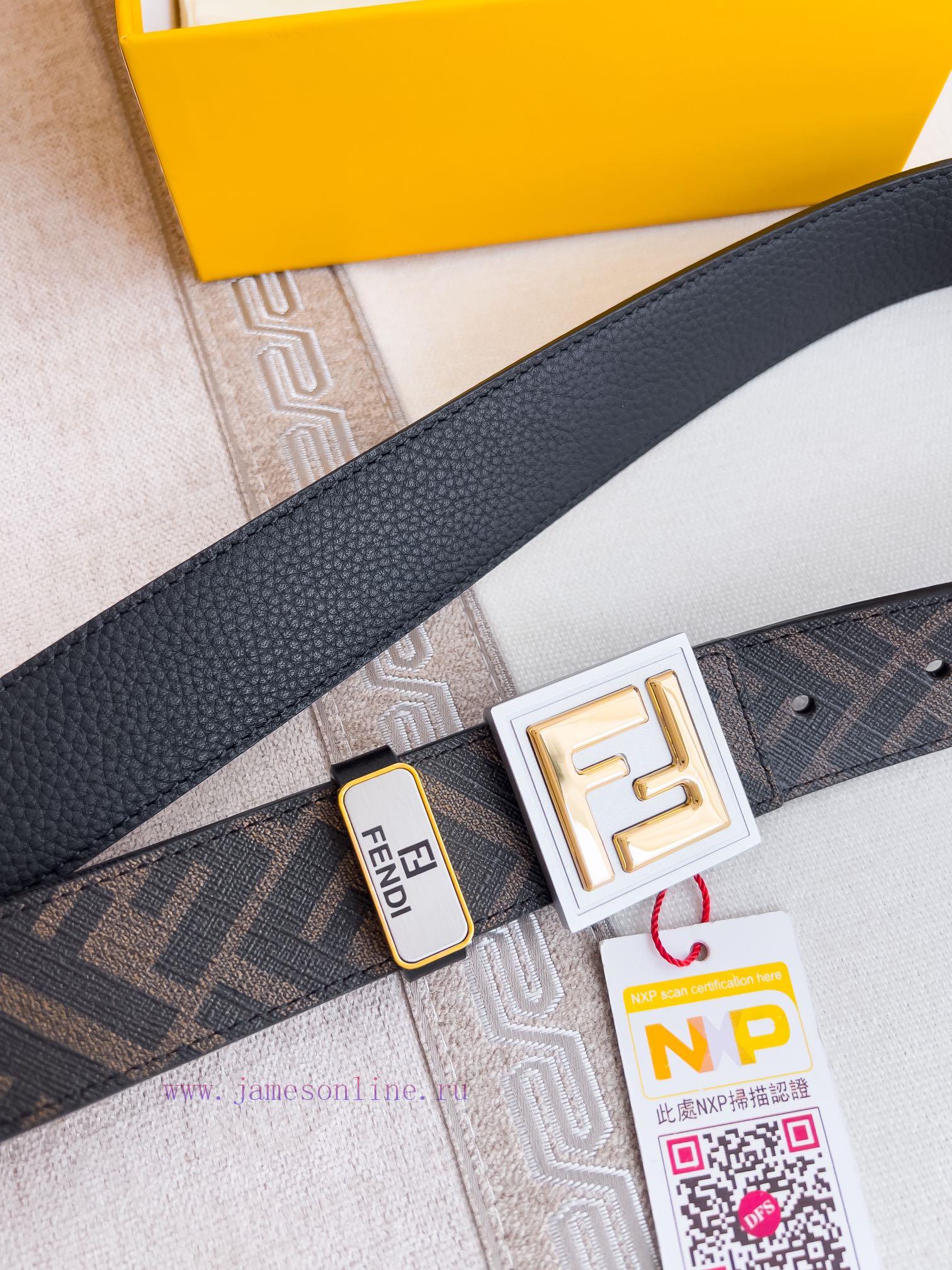 Fendi FENDI ️ Belt and beltBuckle, original classic pure copper boutique letter buckle, phot ffxwtih7 - Image 8