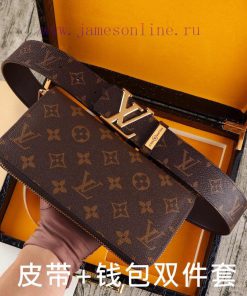 LV. Yilu Weideng Double Piece SetWooden box, belt+wallet, two-piece setGrade: Italian import t1vn9oz6