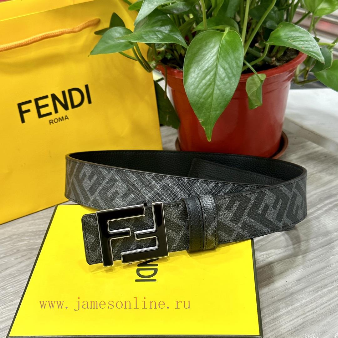 FENDI FendiFull set of the same width 4.0CM double ring front and back waist belt FF nail bu 1manh2d1 - Image 2