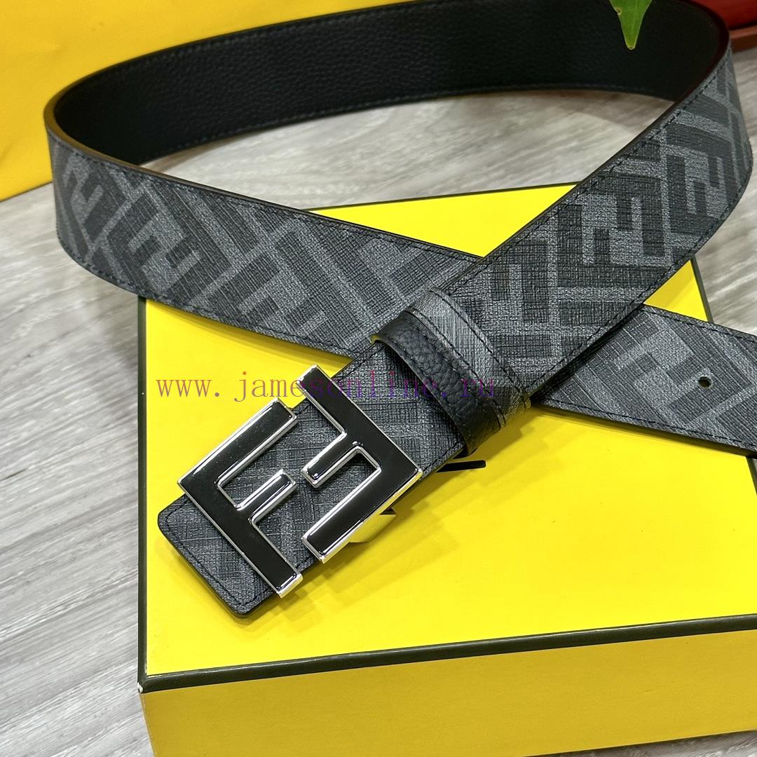 FENDI FendiFull set of the same width 4.0CM double ring front and back waist belt FF nail bu 1manh2d1 - Image 3