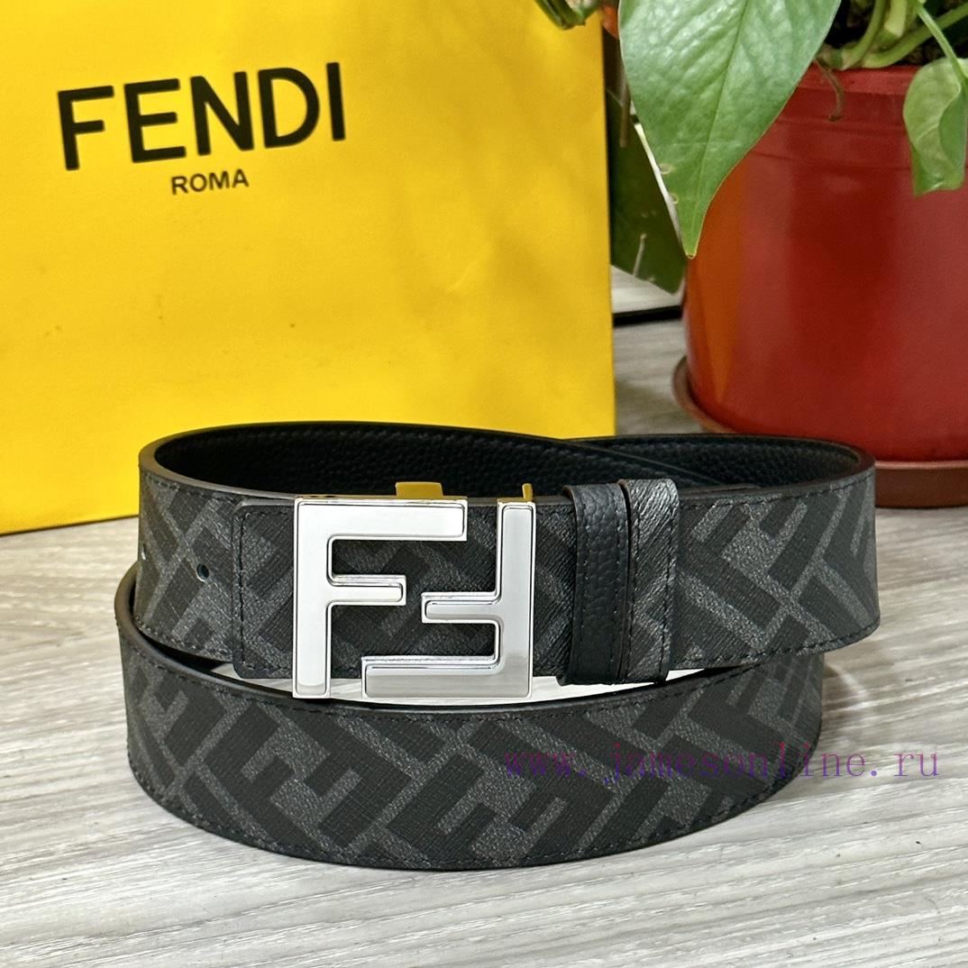 FENDI FendiFull set of the same width 4.0CM double ring front and back waist belt FF nail bu yjuqaonr - Image 6