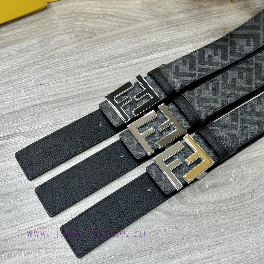 FENDI FendiFull set of the same width 4.0CM double ring front and back waist belt FF nail bu 1manh2d1 - Image 9