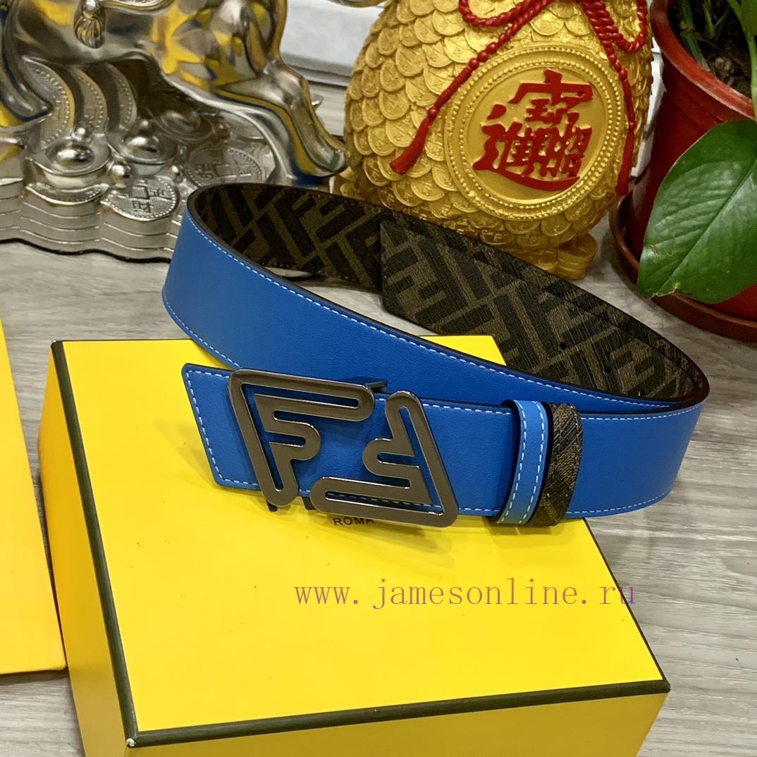 FENDI style with width of 4.0CM, double ring front and back waist belt, FF nail buckle, dual aom5bqpa - Image 2