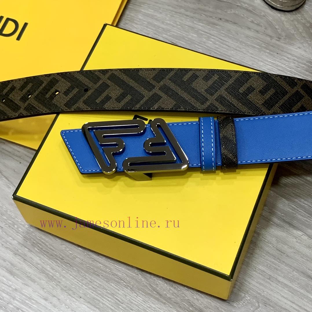 FENDI style with width of 4.0CM, double ring front and back waist belt, FF nail buckle, dual aom5bqpa - Image 3
