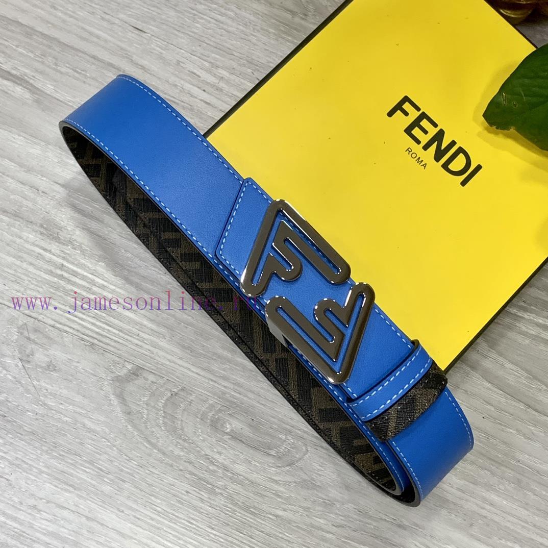 FENDI style with width of 4.0CM, double ring front and back waist belt, FF nail buckle, dual aom5bqpa - Image 5