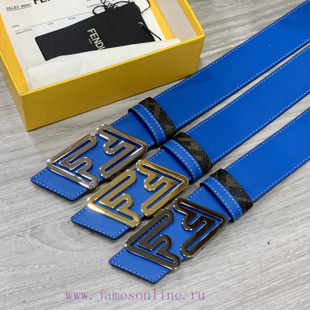 FENDI style with width of 4.0CM, double ring front and back waist belt, FF nail buckle, dual aom5bqpa - Image 10