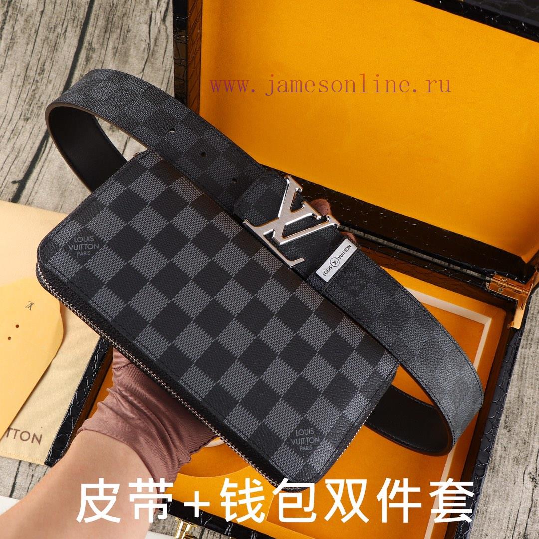 LV. Yiluweideng two-piece setWooden box, belt+wallet, two-piece setGrade: Italian imported 1 jq2djfej - Image 2