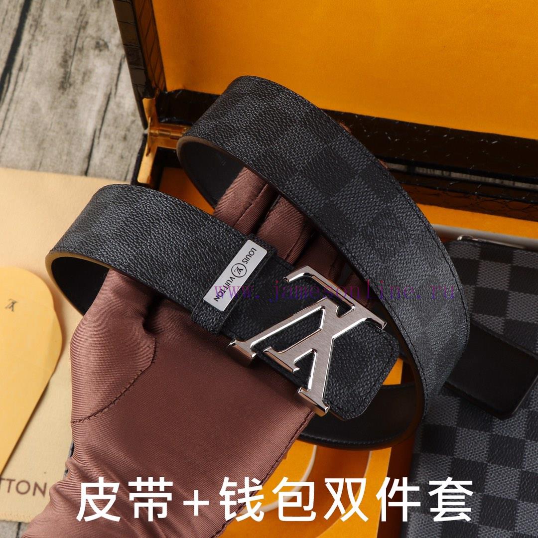 LV. Yiluweideng two-piece setWooden box, belt+wallet, two-piece setGrade: Italian imported 1 jq2djfej - Image 5