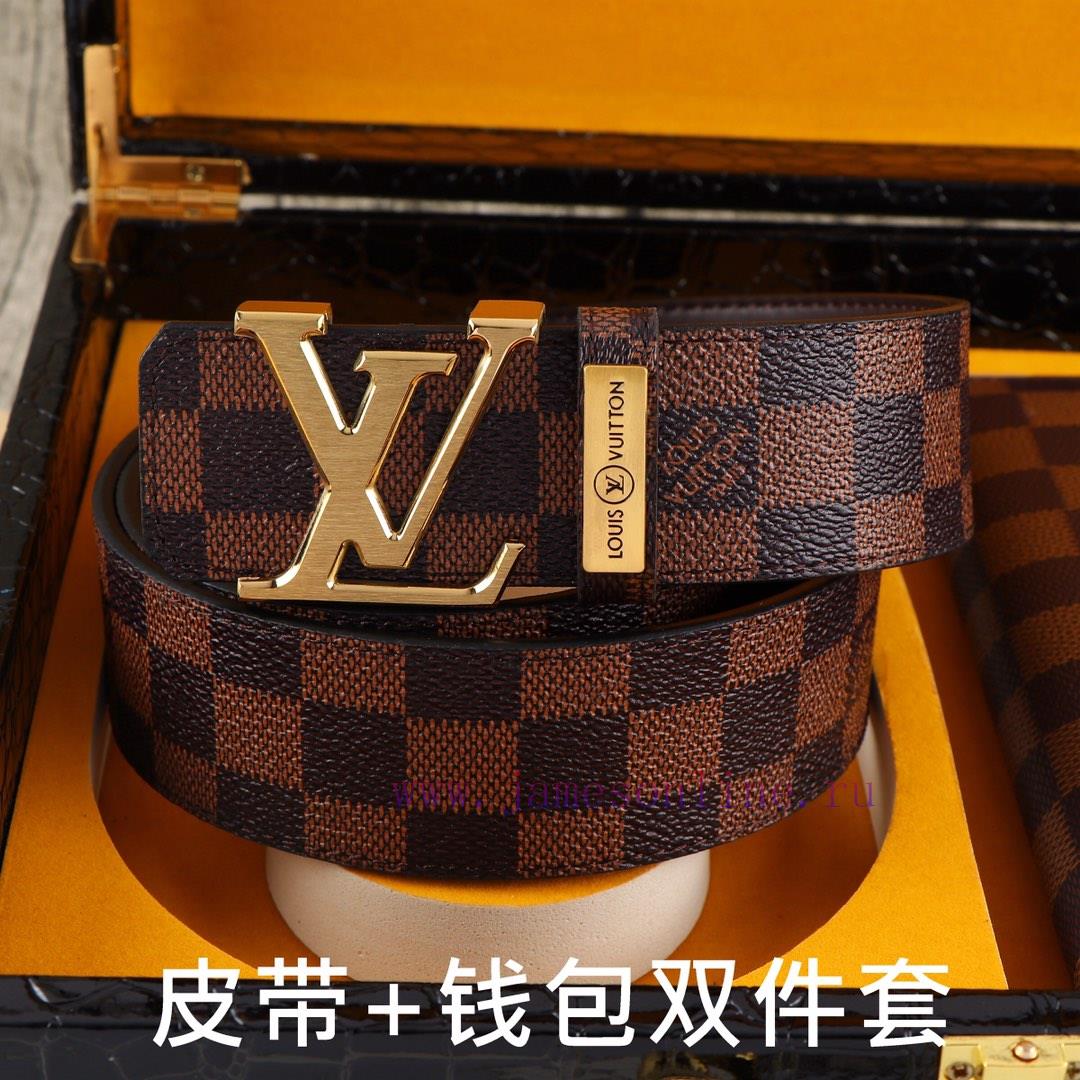 LV. Yiluweideng two-piece setWooden box, belt+wallet, two-piece setGrade: Italian imported 1 ksmy0pgz - Image 4
