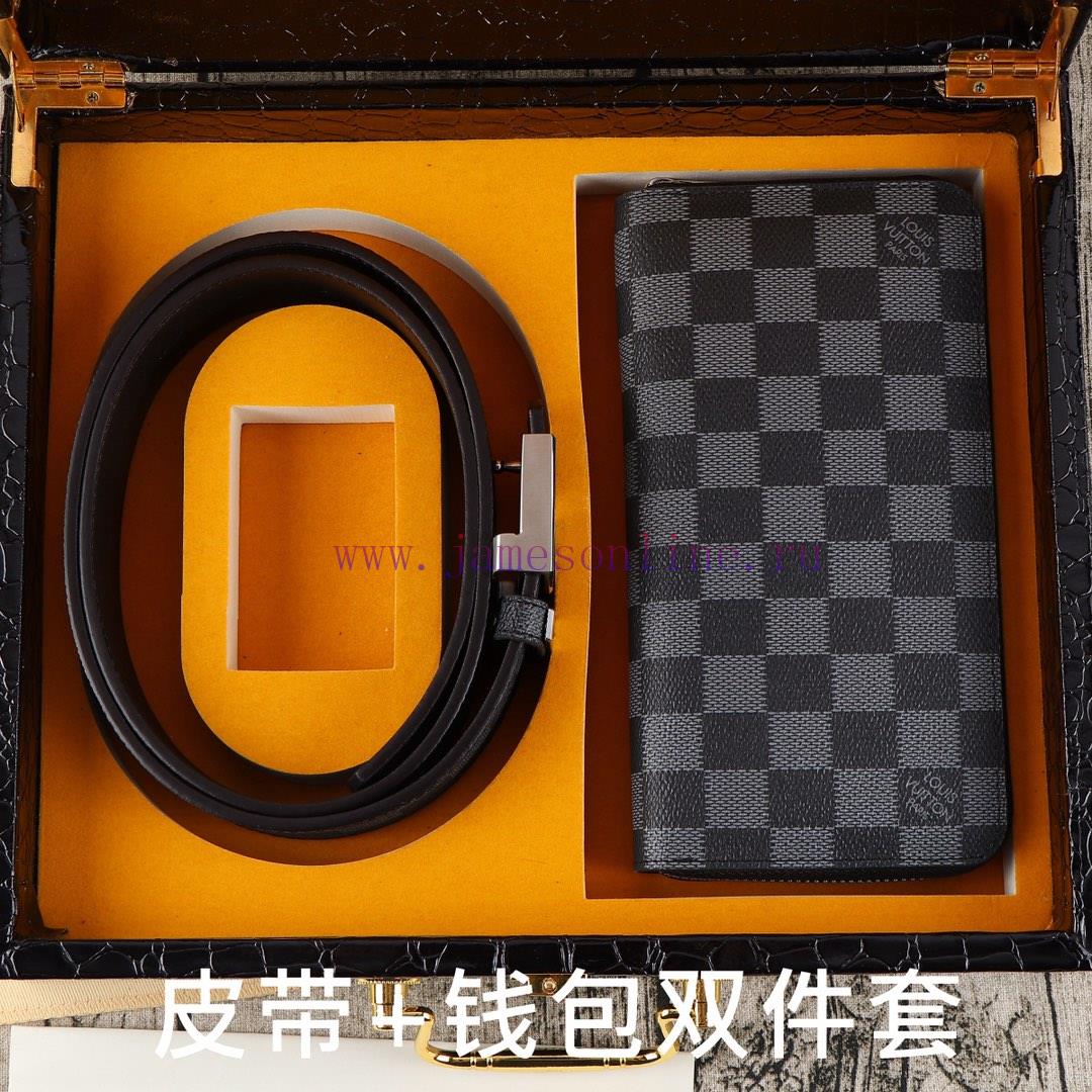 LV. Yiluweideng two-piece setWooden box, belt+wallet, two-piece setGrade: Italian imported 1 jq2djfej - Image 9