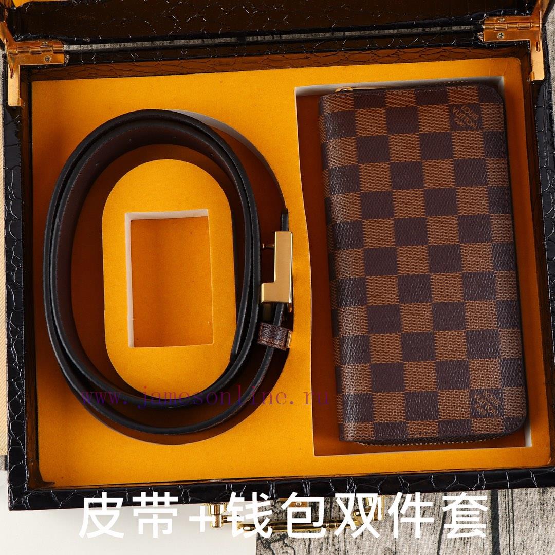 LV. Yiluweideng two-piece setWooden box, belt+wallet, two-piece setGrade: Italian imported 1 ksmy0pgz - Image 9