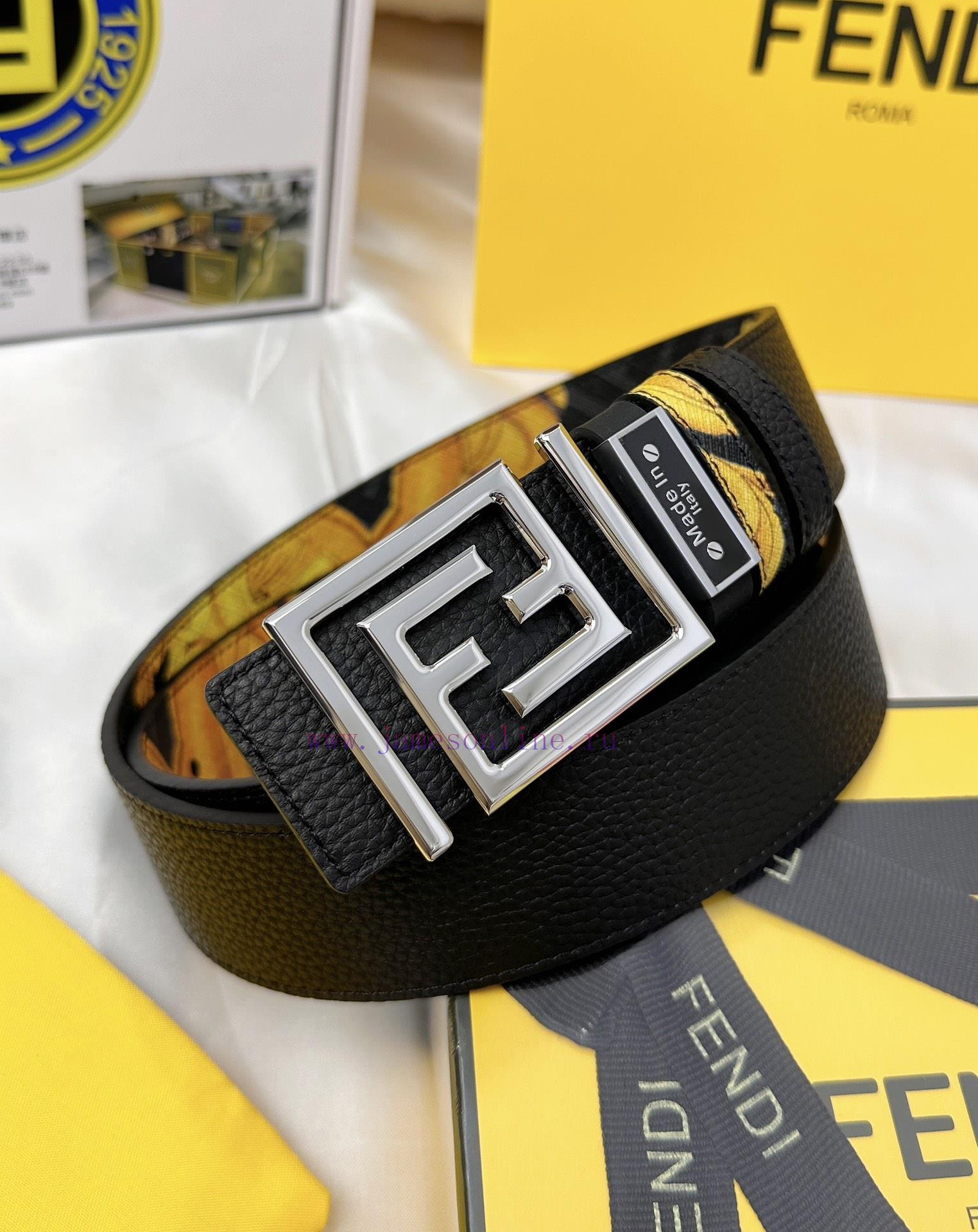 Belt FENDI Fendi ReproductionThe waistband is made of 100% cowhide, ensuring a double-layer u8ucy39i - Image 4