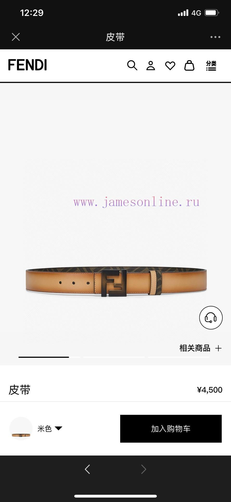 FENDI FendiFull set of the same width 4.0CM double ring front and back waist belt FF nail bu jo6i3tlu - Image 2
