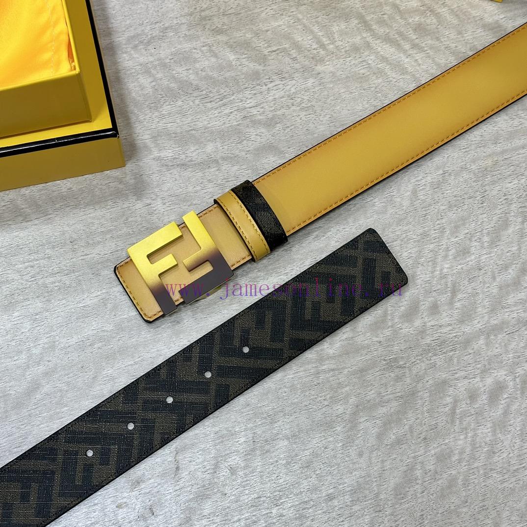 FENDI FendiFull set of the same width 4.0CM double ring front and back waist belt FF nail bu jyy7k6an - Image 4