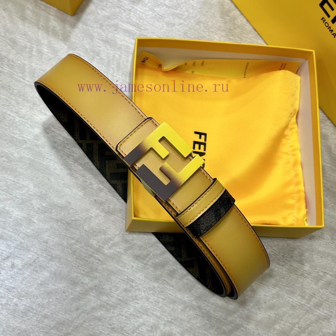 FENDI FendiFull set of the same width 4.0CM double ring front and back waist belt FF nail bu jyy7k6an - Image 5